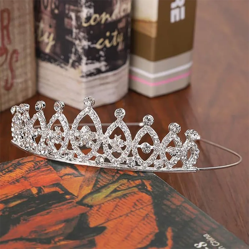 Bandeaux en métal avec couronne de cristal