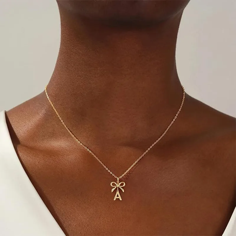 Brass Letter Pendant Teen Girl Necklace
