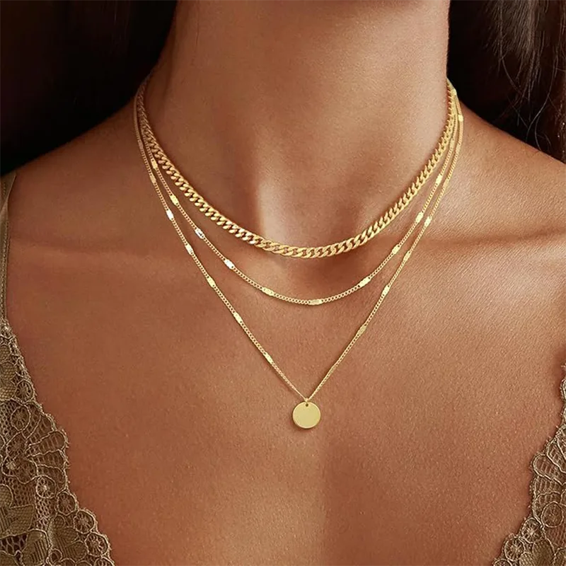 Collier de mode pour femmes plaqué or pour femmes